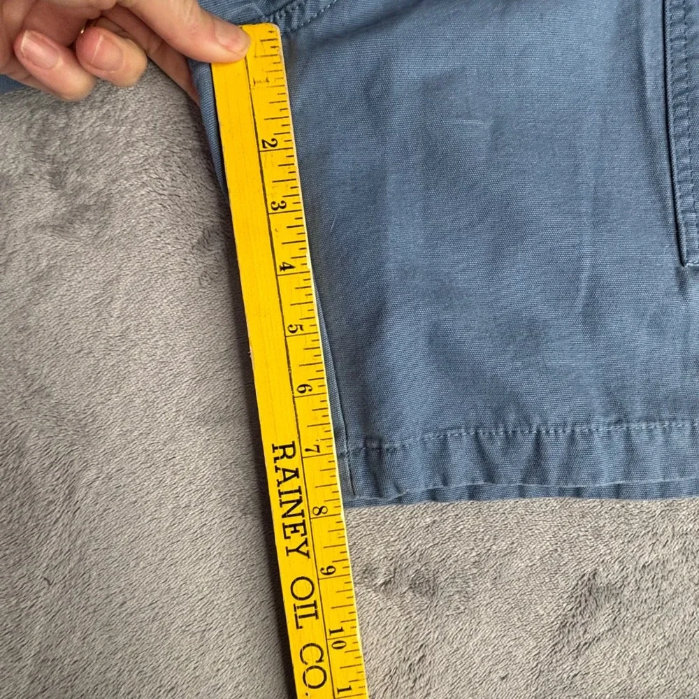 Savane Cargo Shorts Mens 38 (36x8) Blue Gray Cotton Canvas Elastic Waist Utility